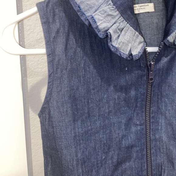 New Adorable Essentials Size 10 Ruffle Jean Denim Vest NWT like Sew Sassy Teen - Picture 5 of 8